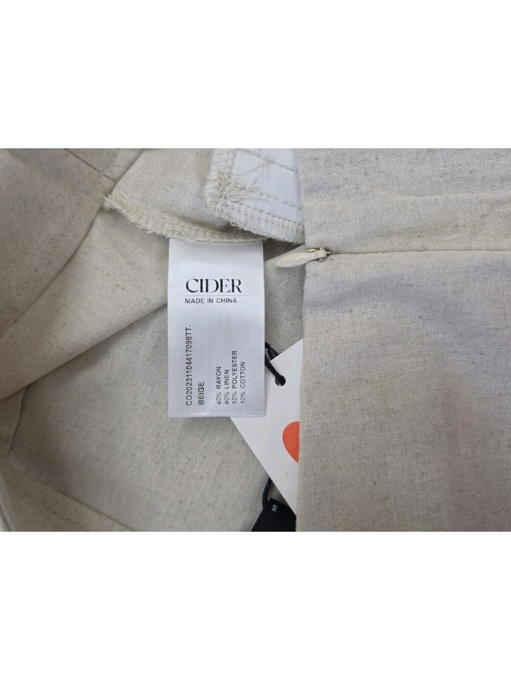 NWT Cider Beige Linen Blend Wide Leg Pants Womens Small High Rise Quiet Luxury - Picture 5 of 9